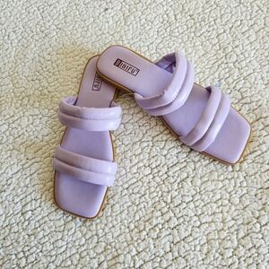 Lavender Open Toe Slide Sandals Size 8